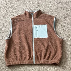 SO Kids Brown and White Fleece Vest